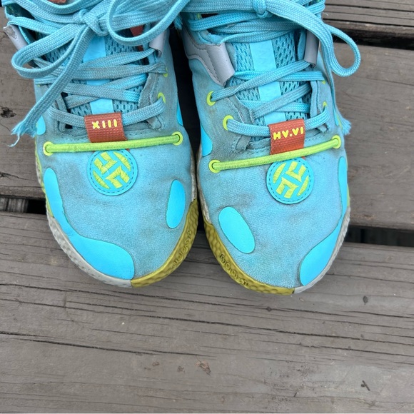 Adidas Harden Vol. 6 J “Pulse Aqua Solar Yellow” Kids Boost | Boys Size 3.5 - Picture 10 of 16